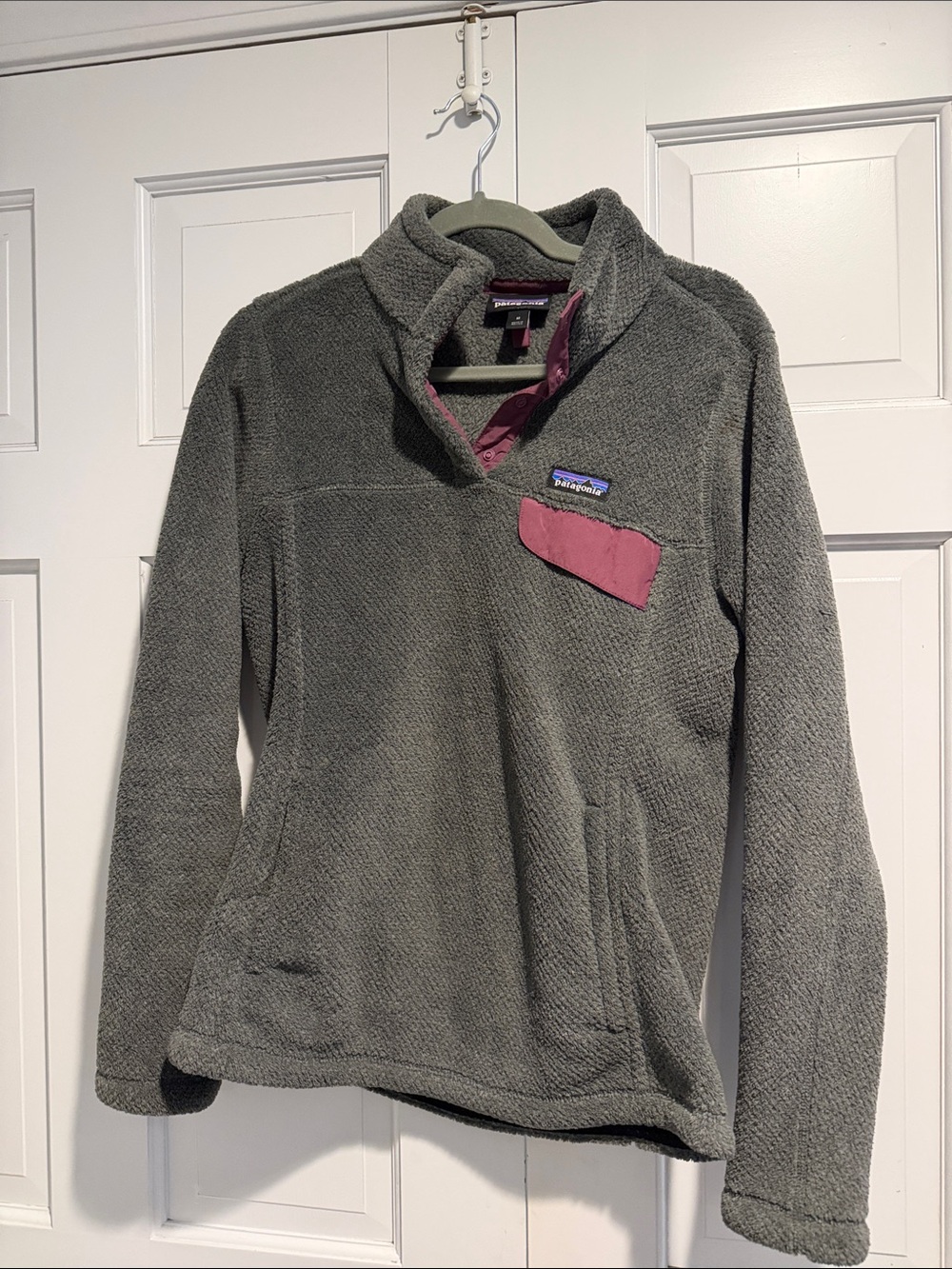 Patagonia Re-Tool Snap-T Fleece Pullover Gray Purple Women's Medium